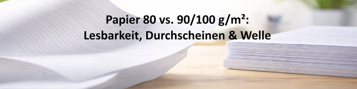 Papier 80 vs. 90/100 g/m²: Lesbarkeit, Durchscheinen & Welle
