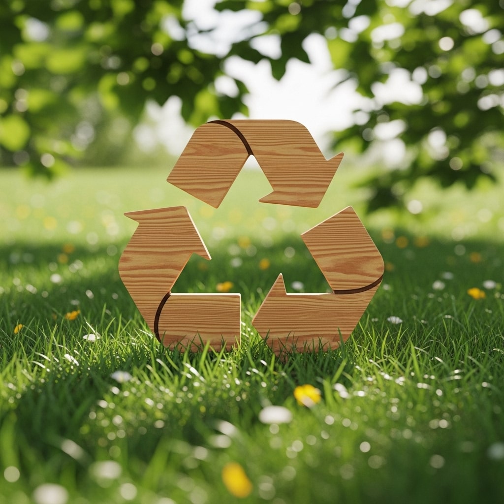 oekologie-recycling-emblem-aus-holz-unter-baum