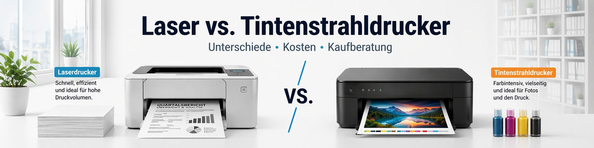 Laser vs. Tintenstrahldrucker: Unterschiede, Kosten & Kaufberatung