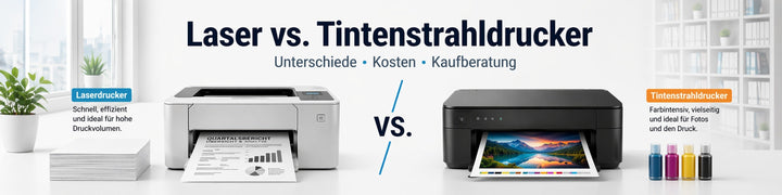 Laser vs. Tintenstrahldrucker: Unterschiede, Kosten & Kaufberatung